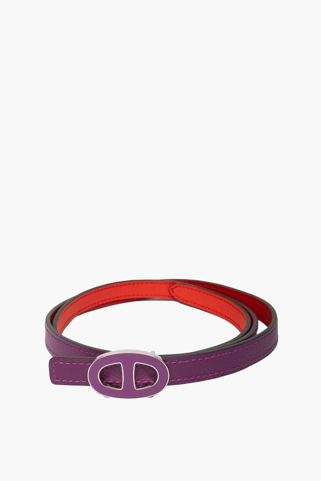 Hermes Chaine d'Ancre Purple/Red 13mm Belt Size 85