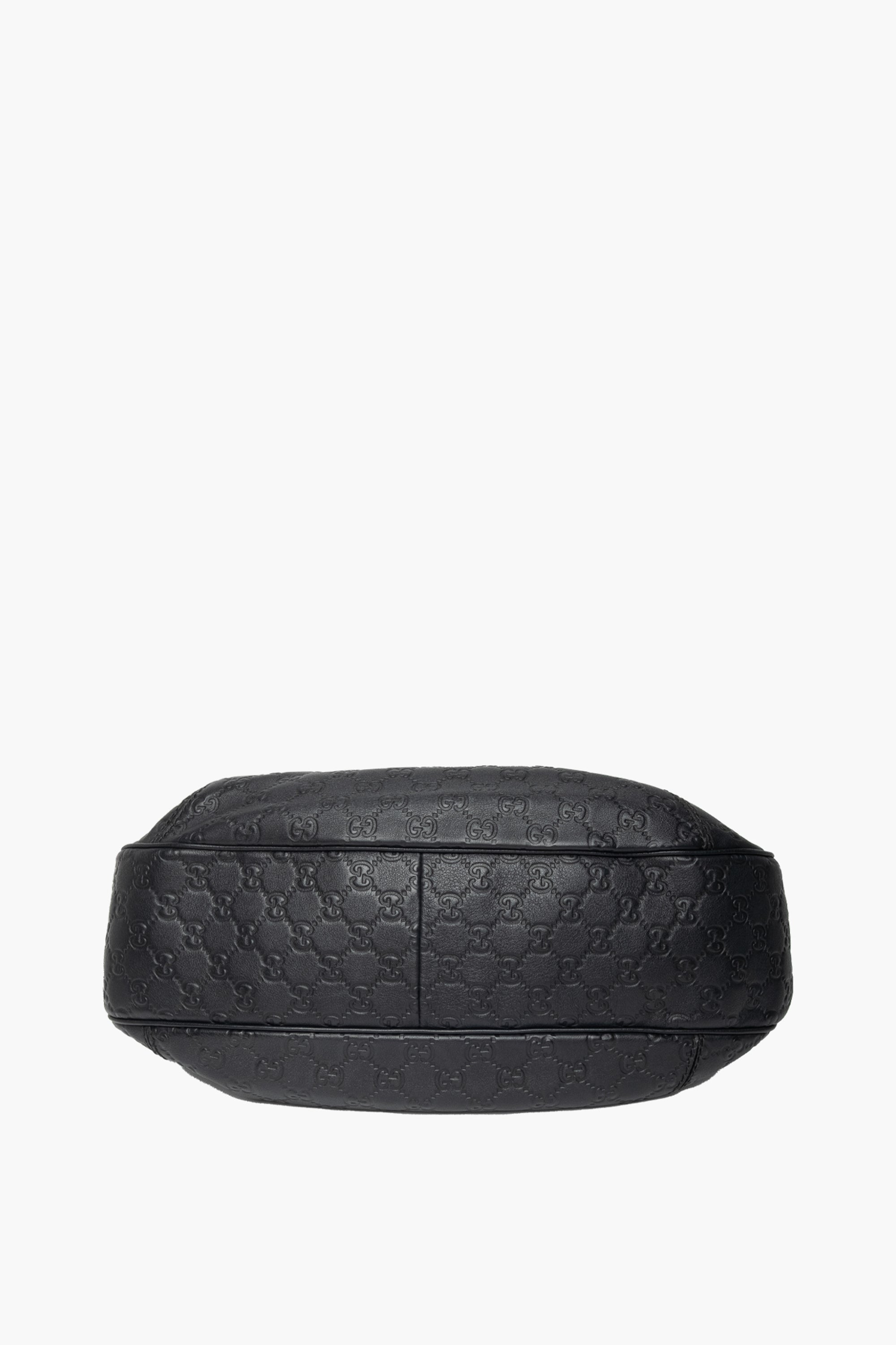 Gucci Black Guccissima Embossed Leather New Web Hobo Bag