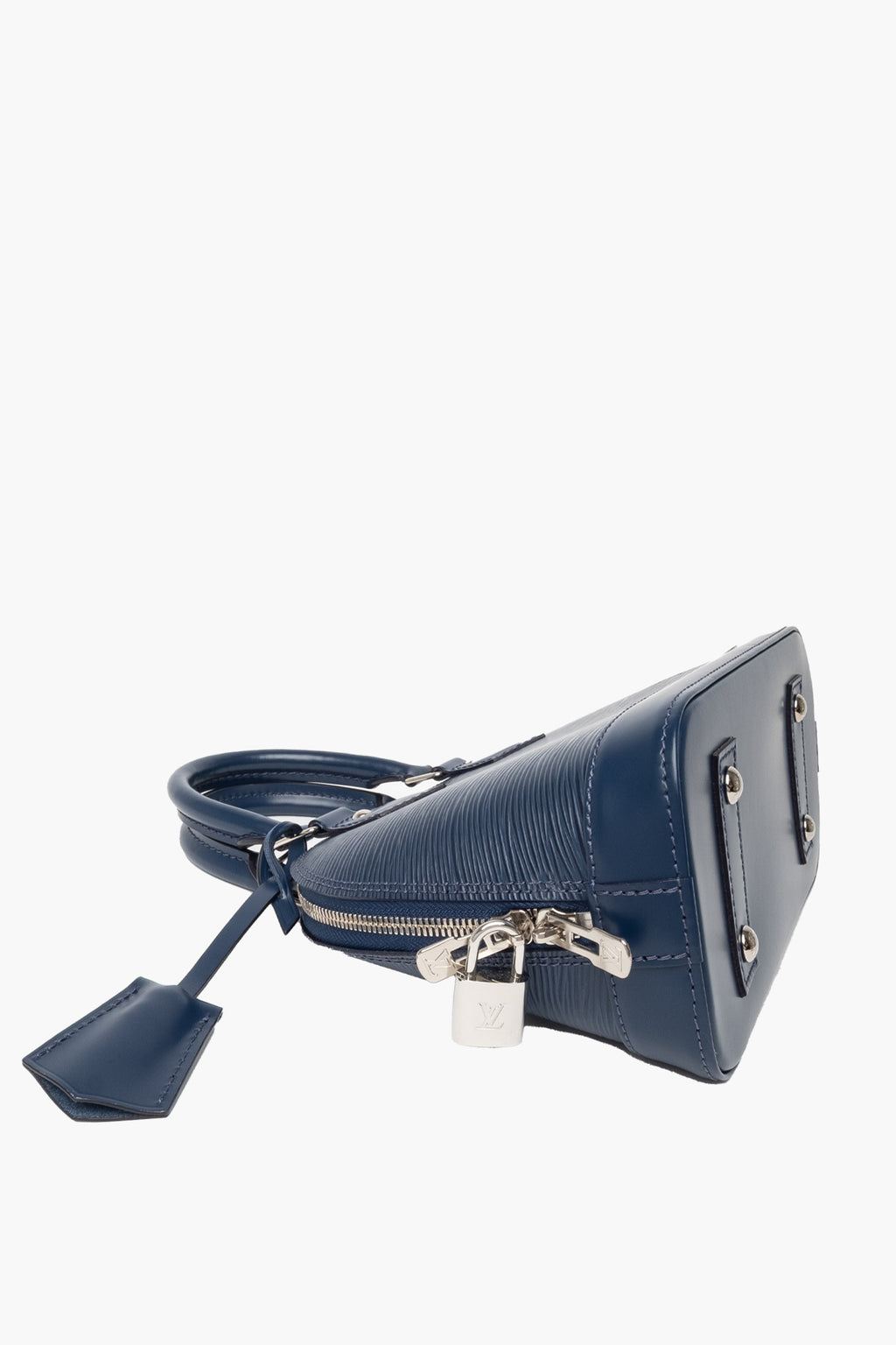 Louis Vuitton Alma BB Blue Epi Leather Bag With Strap