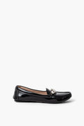 Miu Miu Black Patent Loafers With Crystal Details 36.5