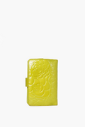 Chanel Camellia Embossed Chartreuse Pearl Patent Wallet