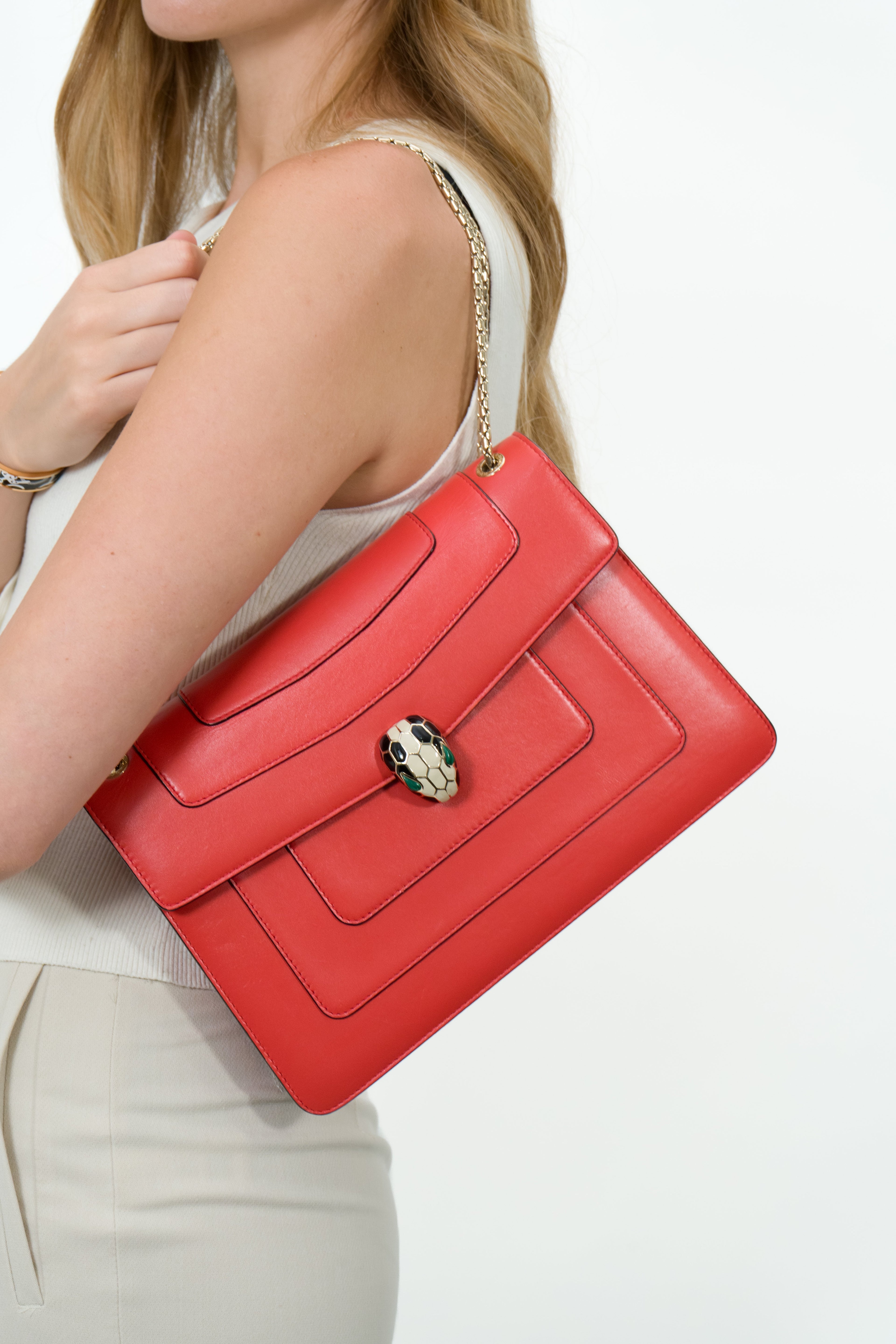 Bvlgari Serpenti Red Shoulder Bag