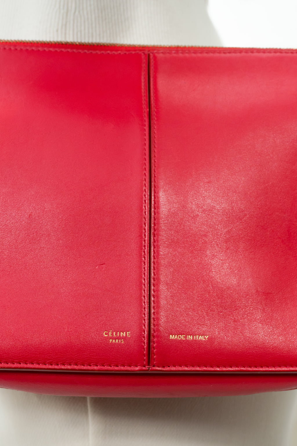 Celine Red Trifold Bag On Chain