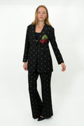 Gucci Black Pineapple Print Pants Size 44
