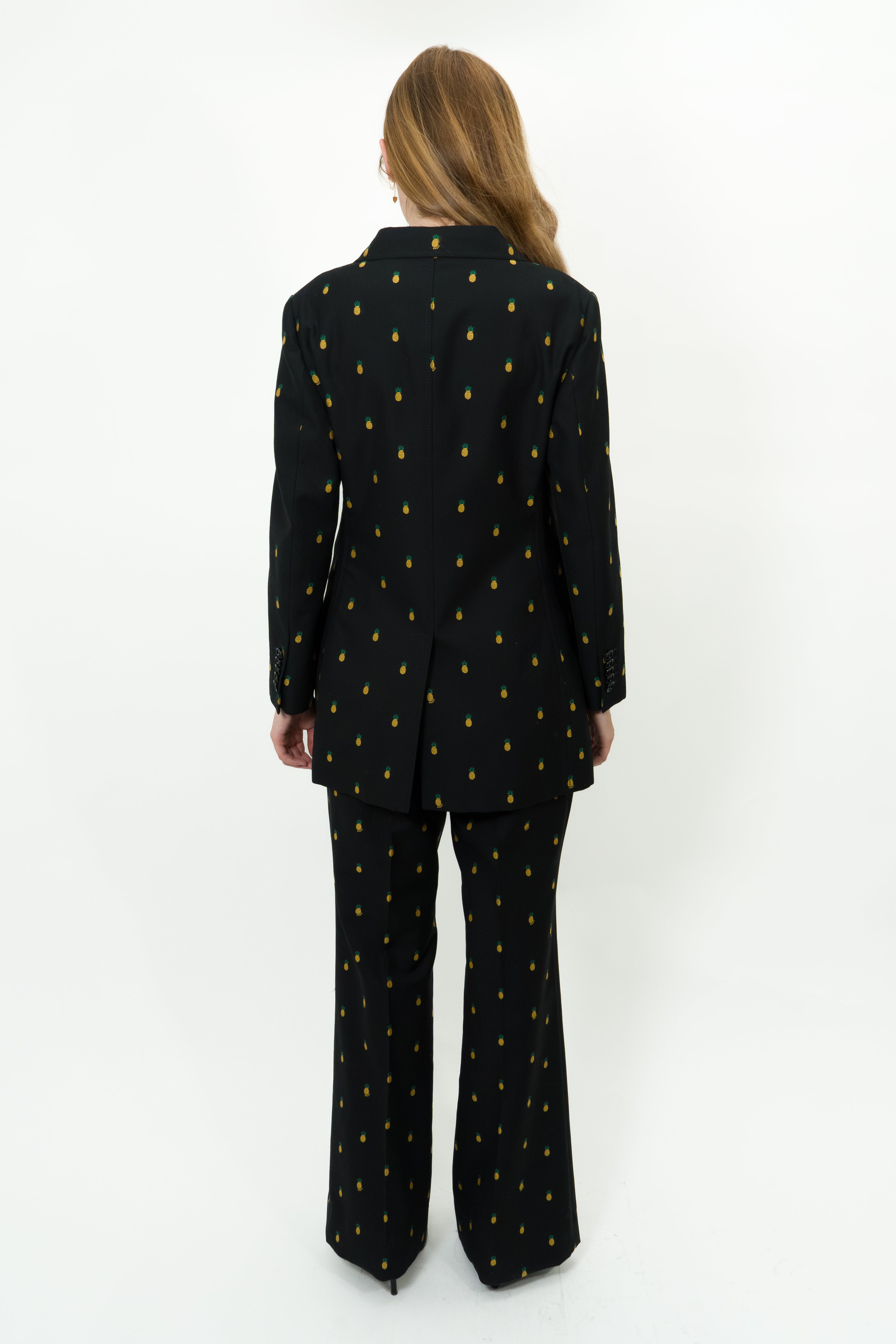 Gucci Black Pineapple Print Jacket Size 44