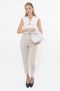 Prada White Mini Re-Nylon Padded Soft Tote Bag