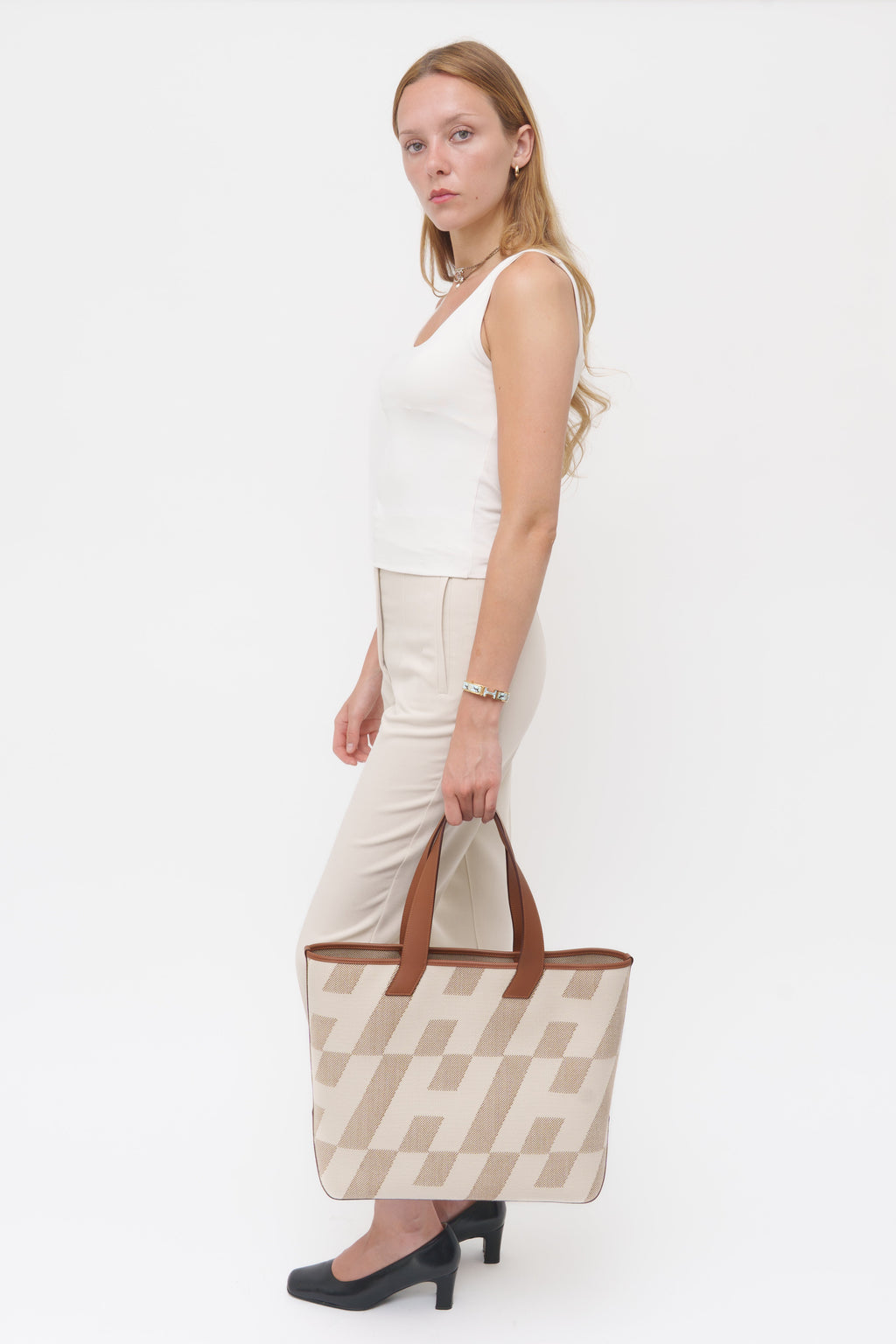 Hermes Beige Toile Cabas 40 Canvas Tote