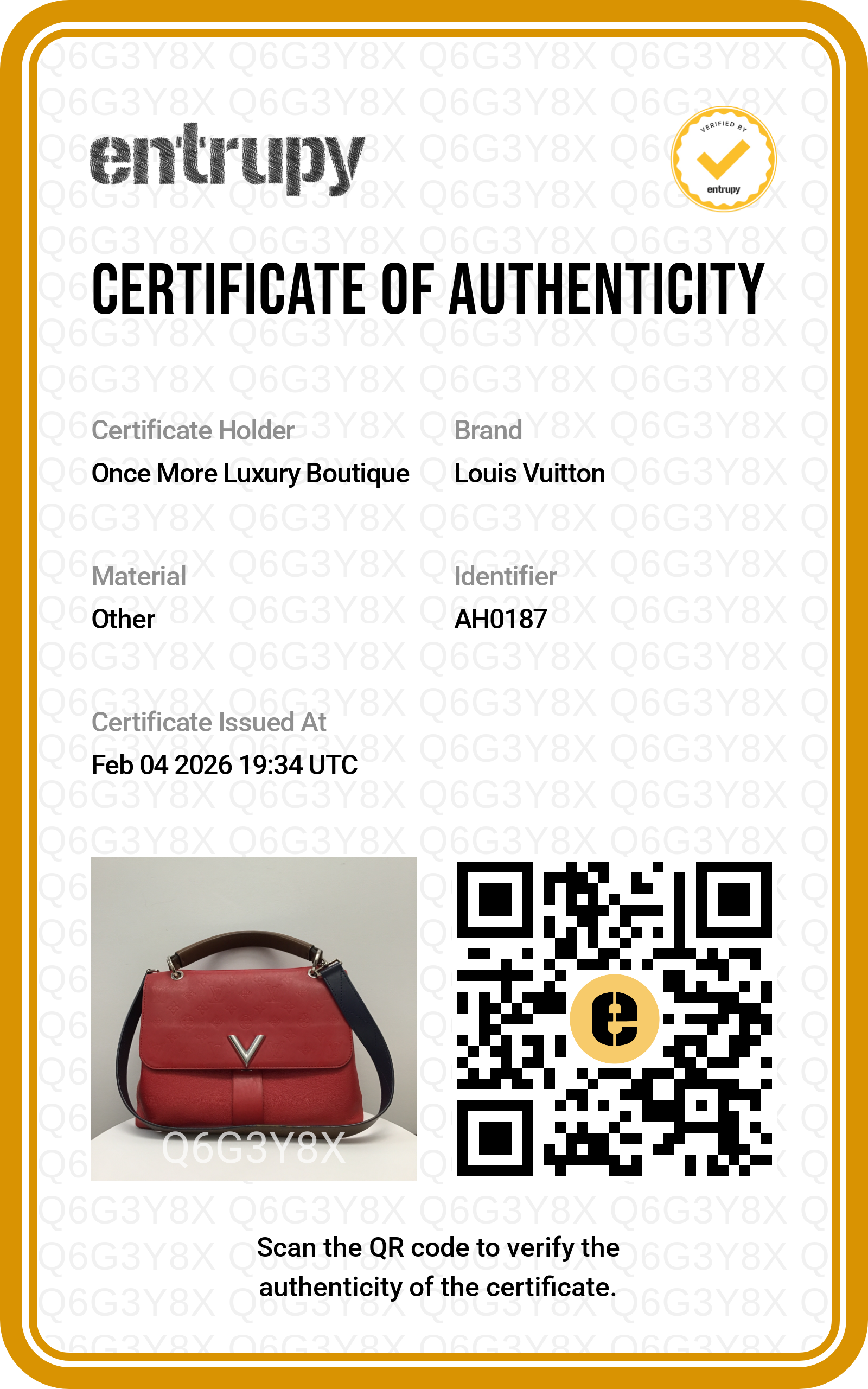 Louis Vuitton Rubis Monogram Leather Very One Handle Bag
