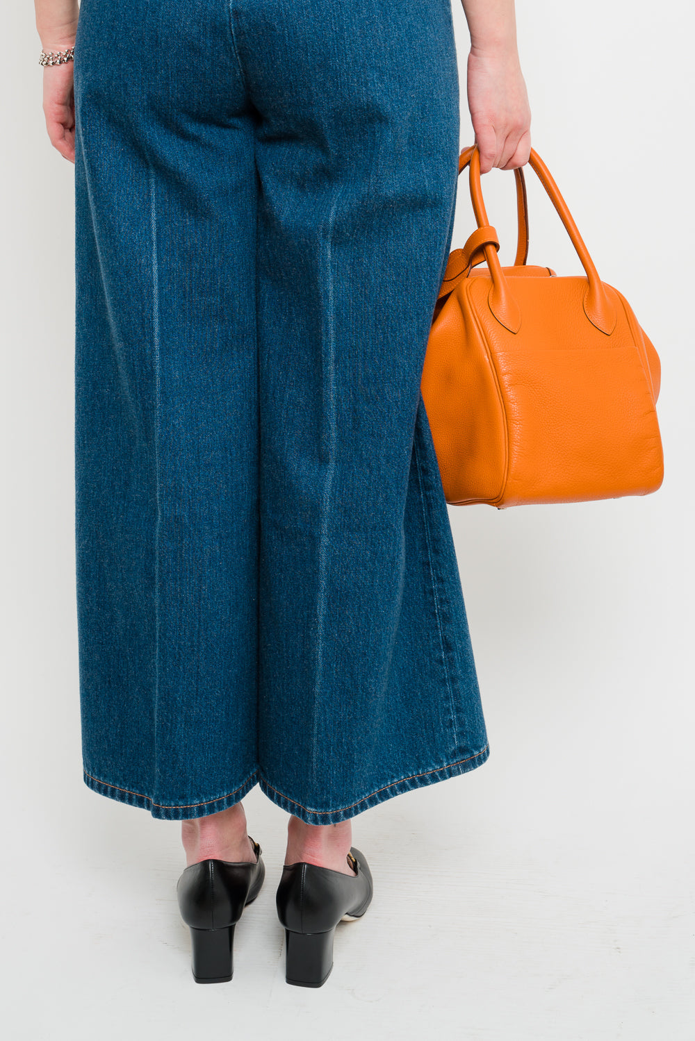 Hermes Orange Lindy 34 Clemence Leather