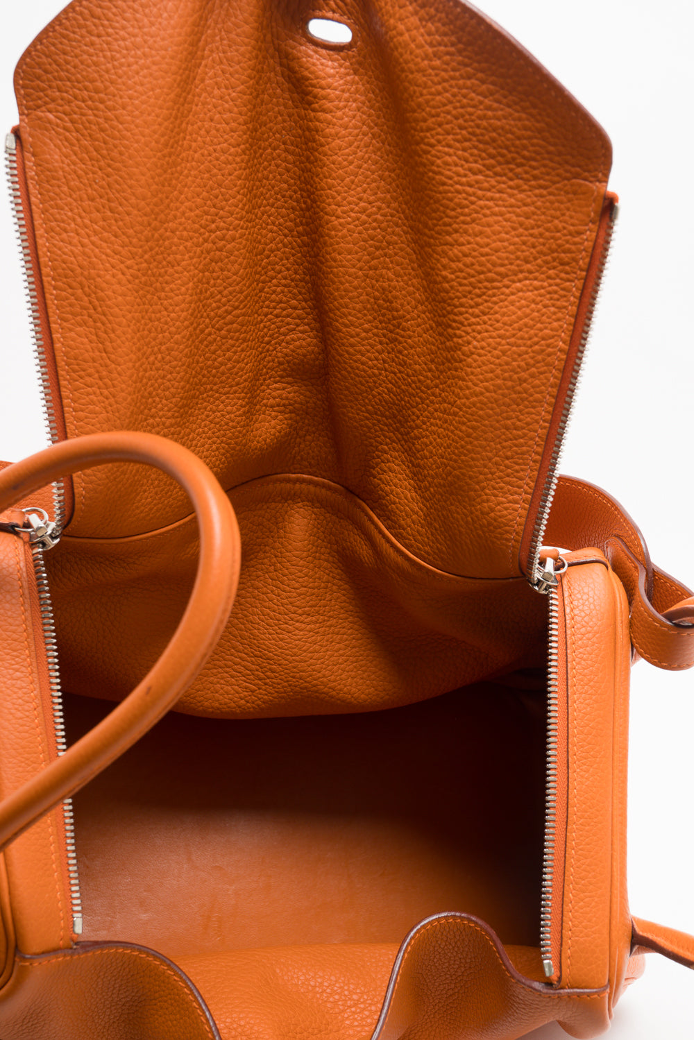 Hermes Orange Lindy 34 Clemence Leather