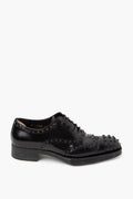 Prada Black Leather Studded Oxford Brogues Size 37