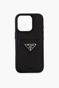 Prada Black Saffiano Leather iPhone 15 Pro Max Case