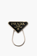 Prada Enamel Triangle Logo Key Ring