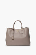 Prada Taupe Saffiano Gardeners Tote Bag
