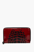 Prada Red/Black Spazzolato Long Clutch/Wallet