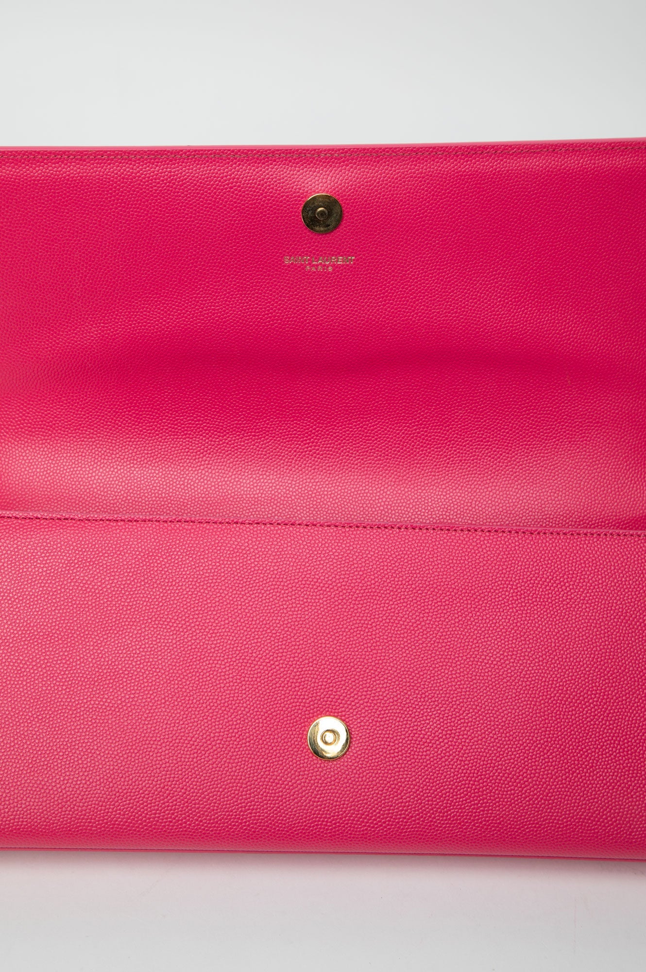 Saint Laurent Classic Monogram Cassandre Clutch Hot Pink