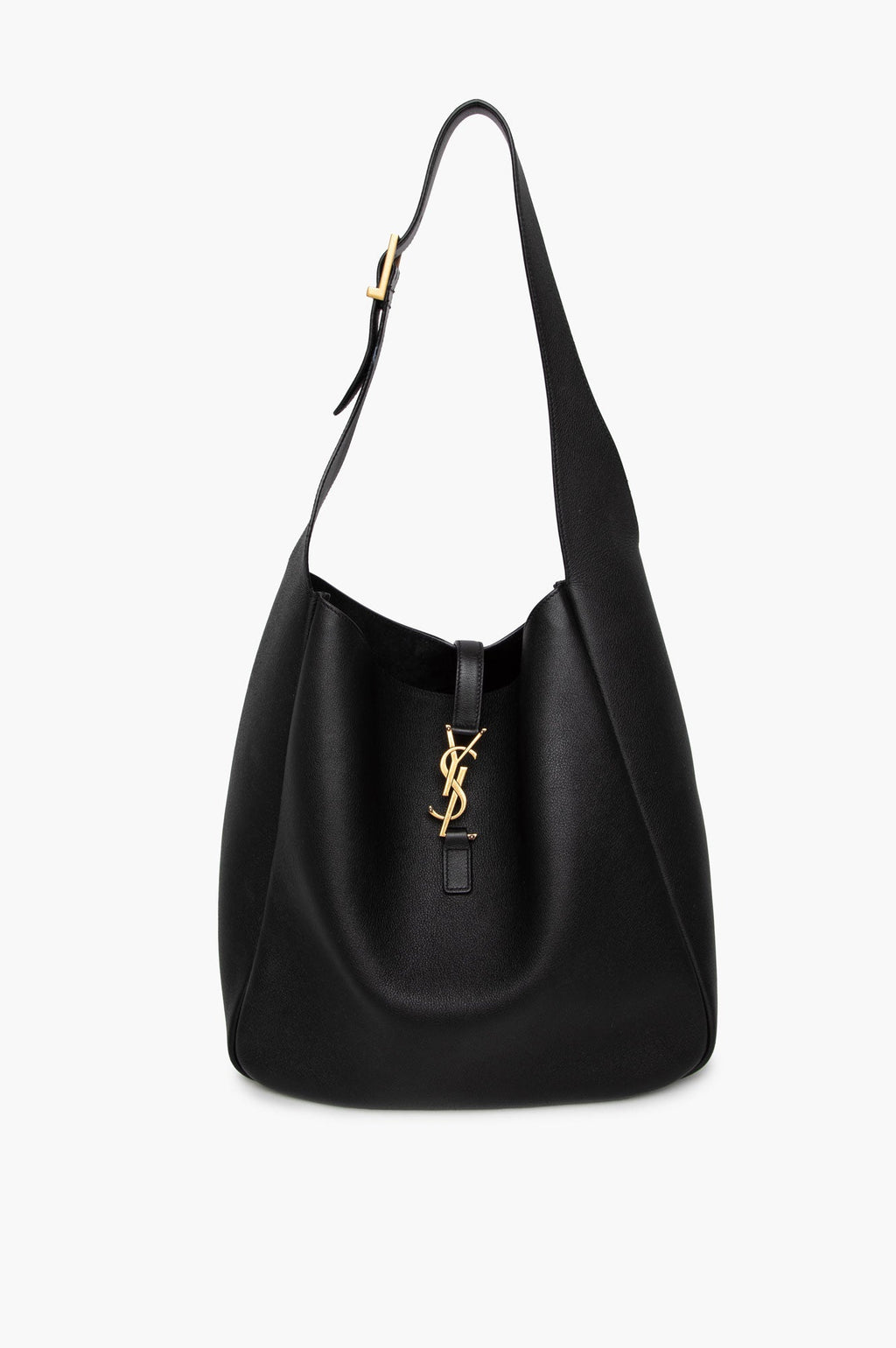 Saint Laurent Large Black Grained Leather Le 5 À 7 Supple Bag