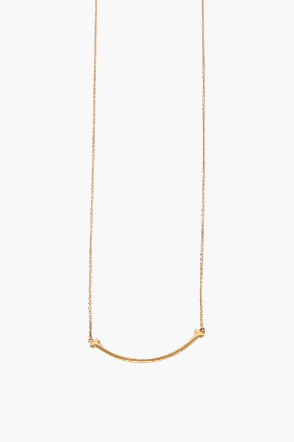 Tiffany & Co. 18k Yellow Gold T Smile Pendent Necklace