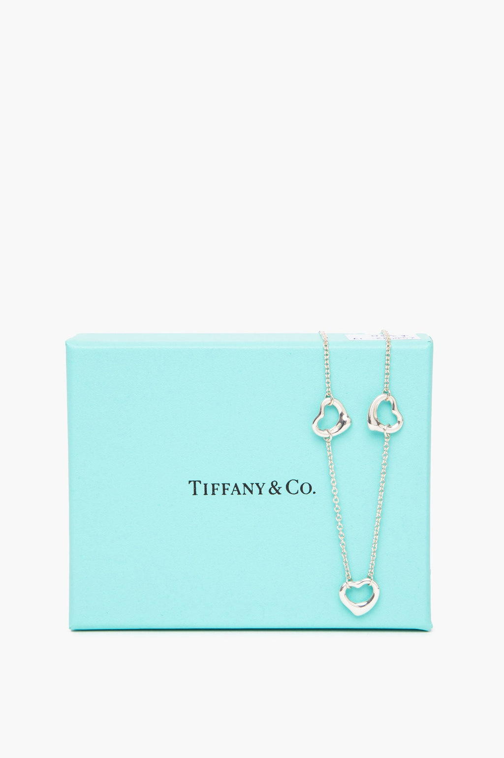 Tiffany & Co. Elsa Peretti Sterling Silver Triple Open Heart Necklace