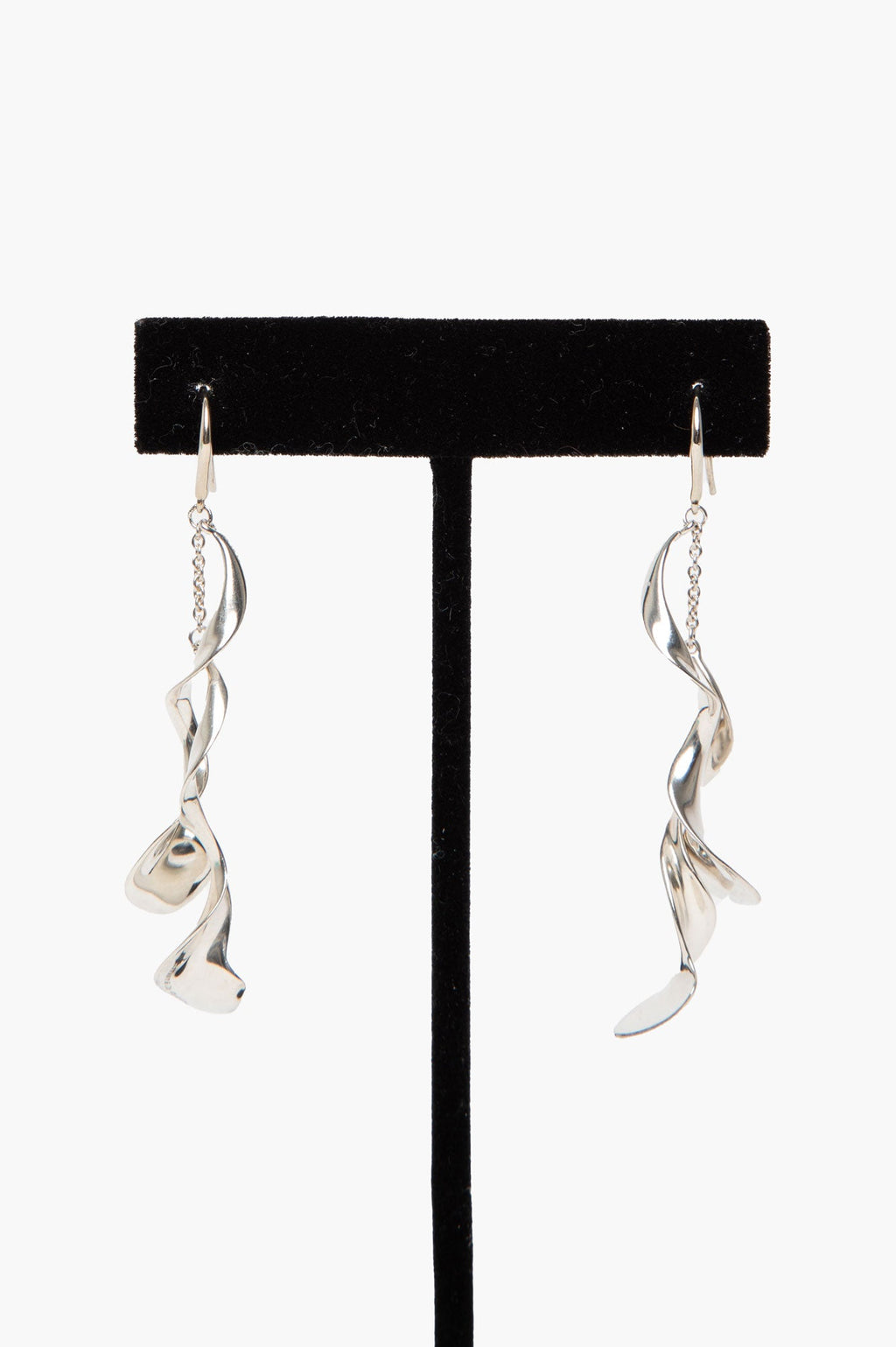Tiffany & Co. Frank Gehry Sterling Silver Double Orchid Twist Drop Earrings