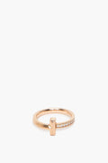 Tiffany & Co. Rose Gold Pave Diamonds T T1 Ring Size 5