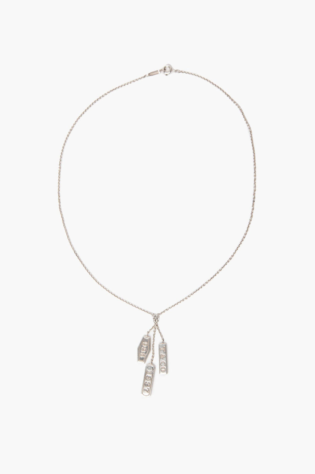Tiffany & Co. Sterling Silver 1837 Triple Tag Pendant Necklace