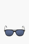 Tom Ford Black/Blue Damian-02 FT 1098 Pilot Sunglasses