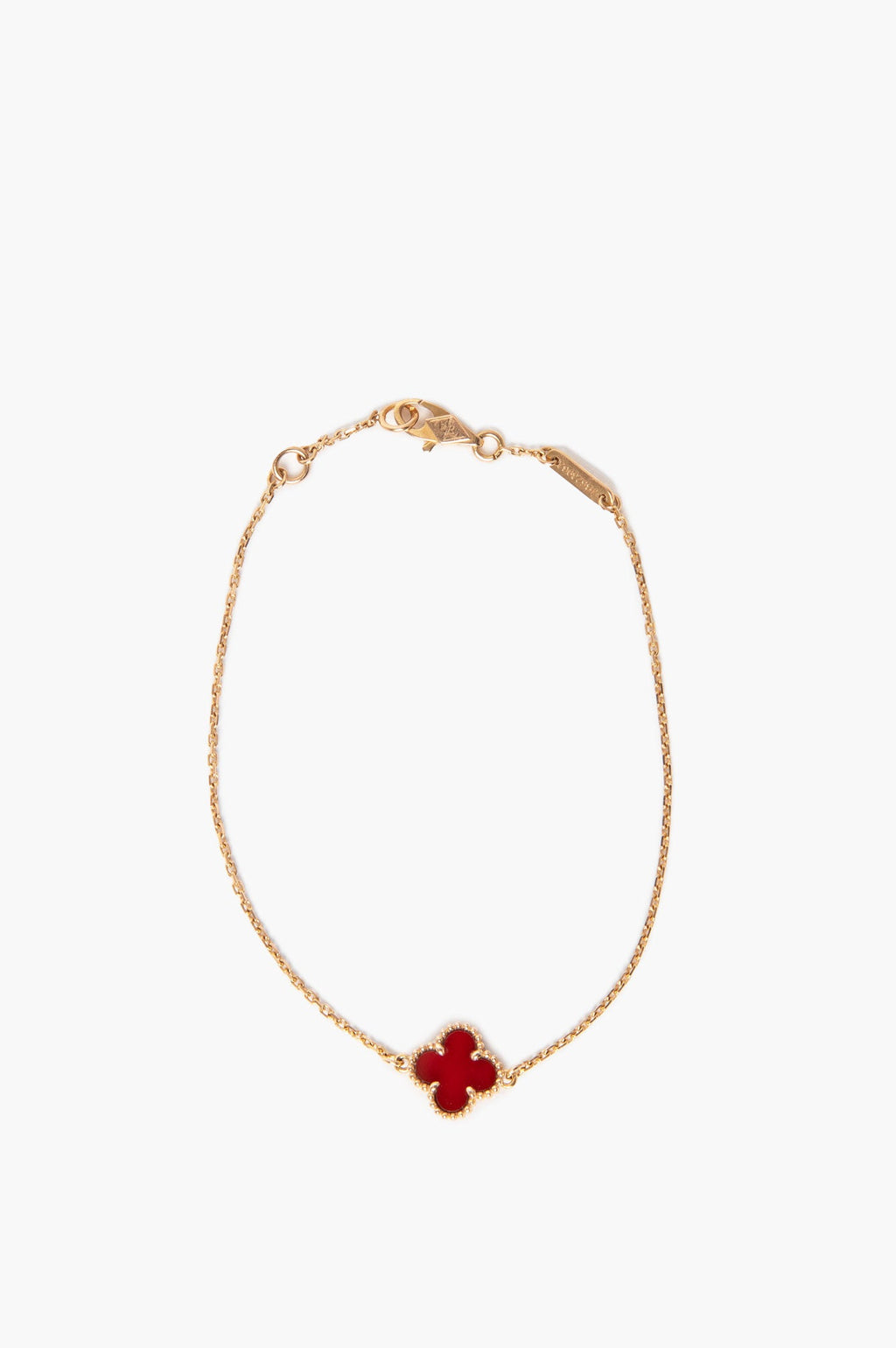 Van Cleef & Arpels Sweet Alhambra 18k Gold Red Carnelian Bracelet