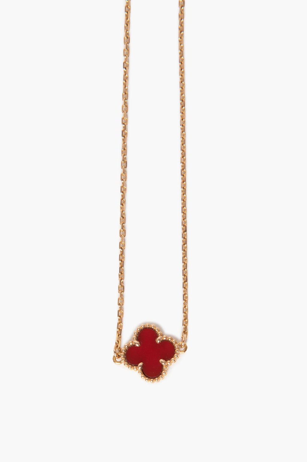 Van Cleef & Arpels Sweet Alhambra 18k Gold Red Carnelian Bracelet