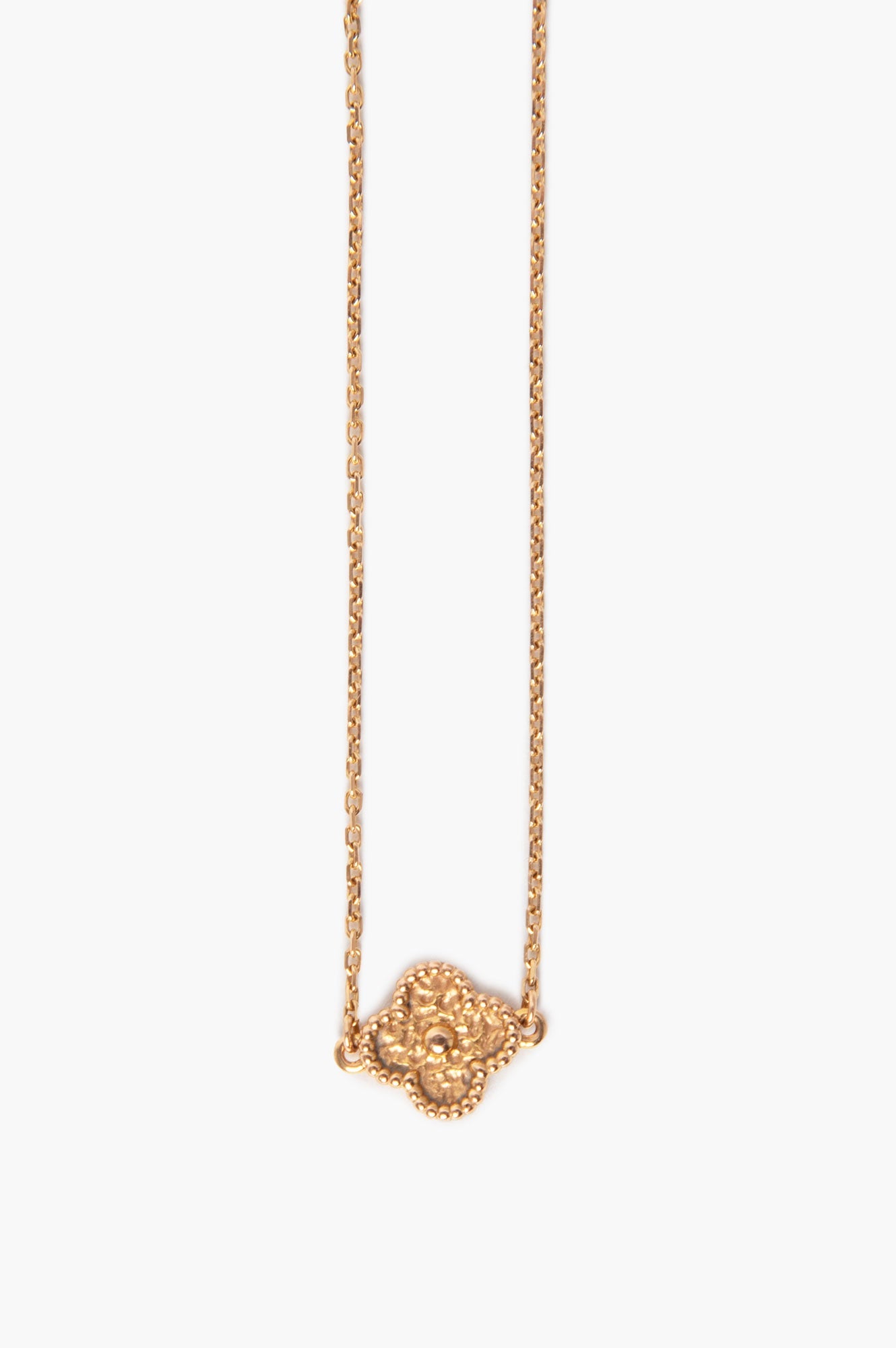 Van Cleef & Arpels Sweet Alhambra Single Hammered 18k Gold Bracelet