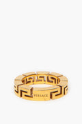 Versace Gold Tone Greca Ring Size 9