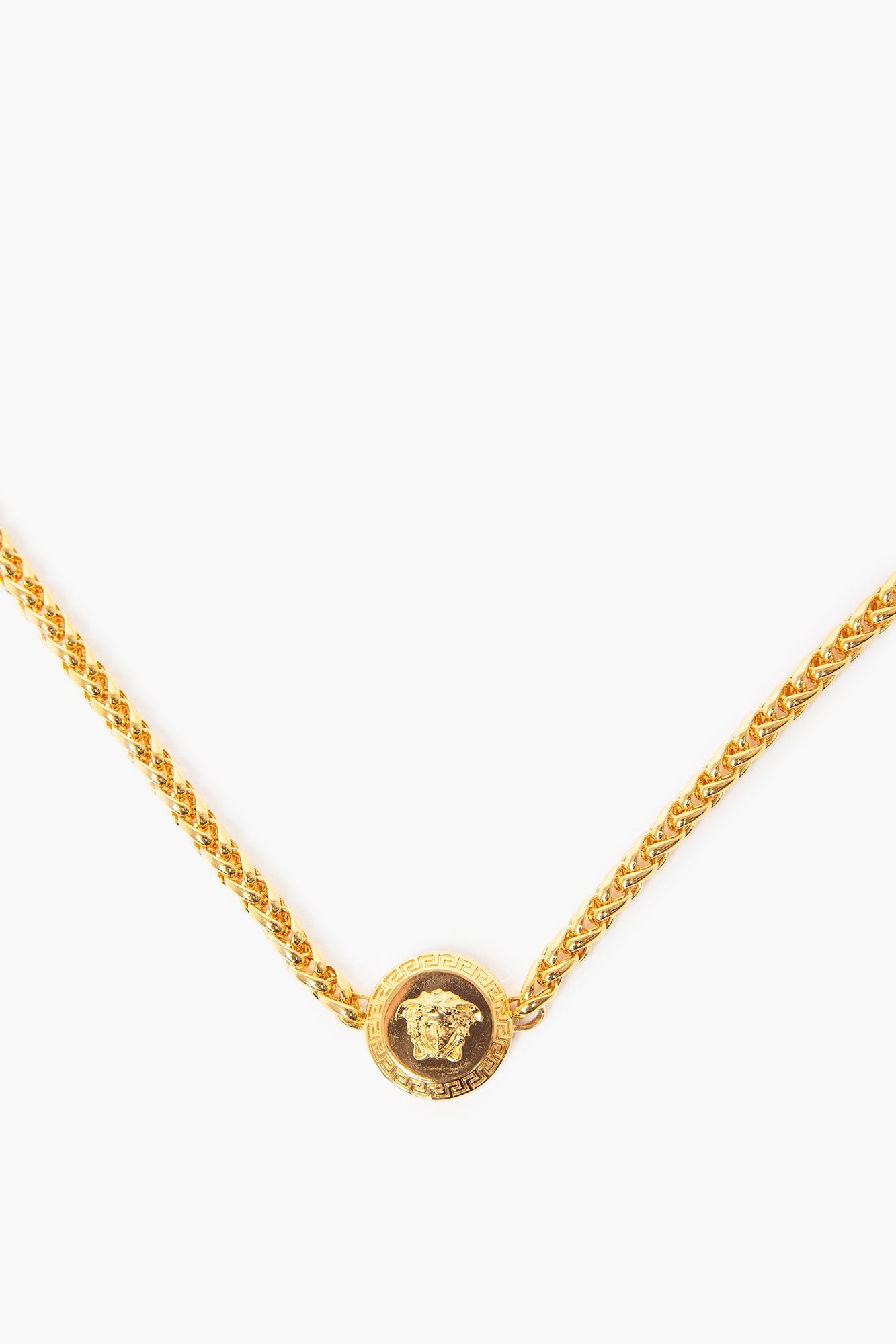 Versace Gold Tone Medusa Chain Necklace
