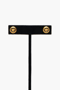 Versace Gold Tone Medusa Stud Earrings
