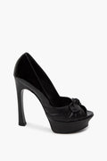 Yves Saint Laurent Black Patent/Calfskin Platform Peep Toe Palais Heels Size 38