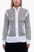 Chanel Grey CC Logo Cardigan Size M/38