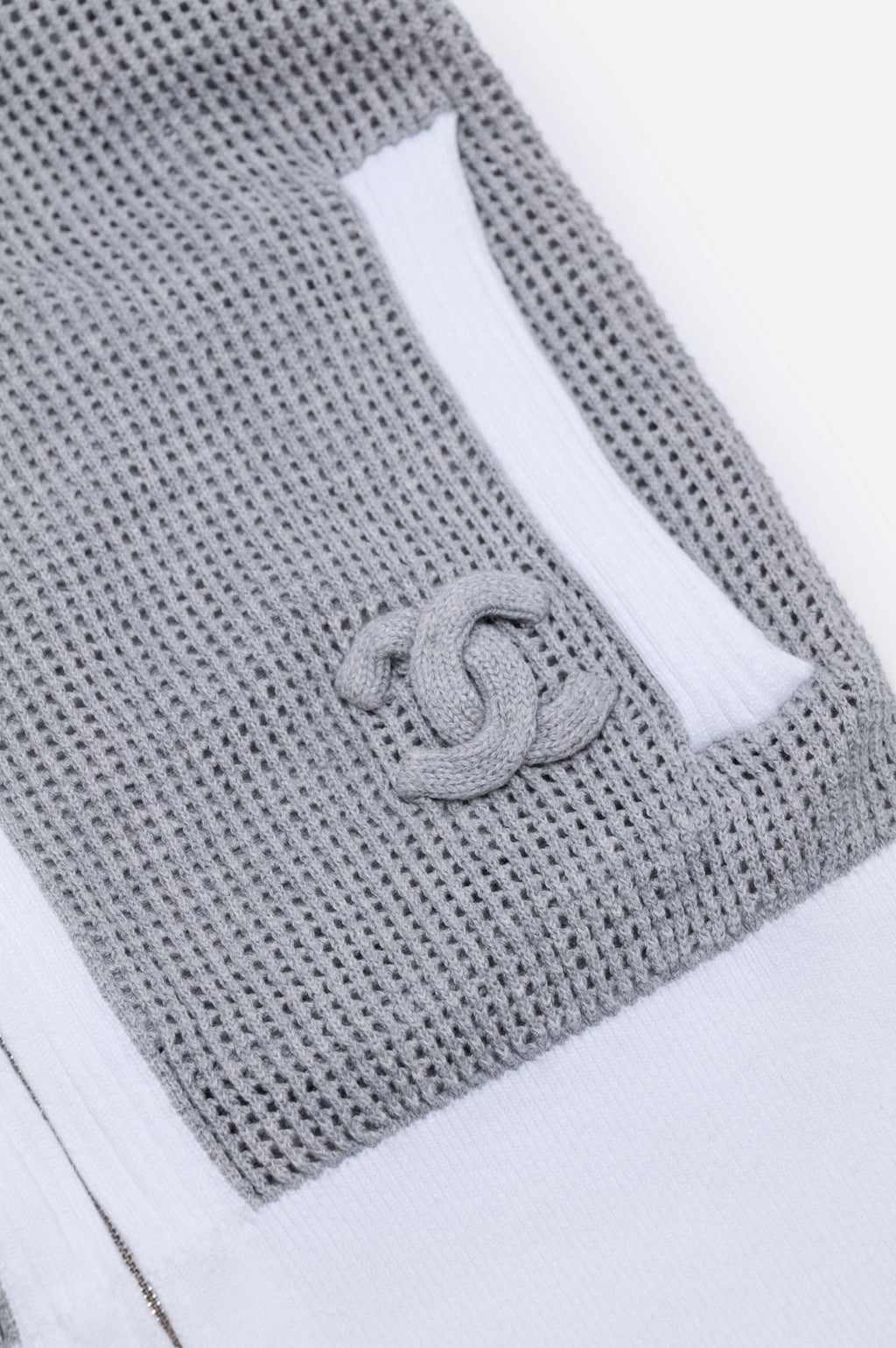Chanel Grey CC Logo Cardigan Size M/38