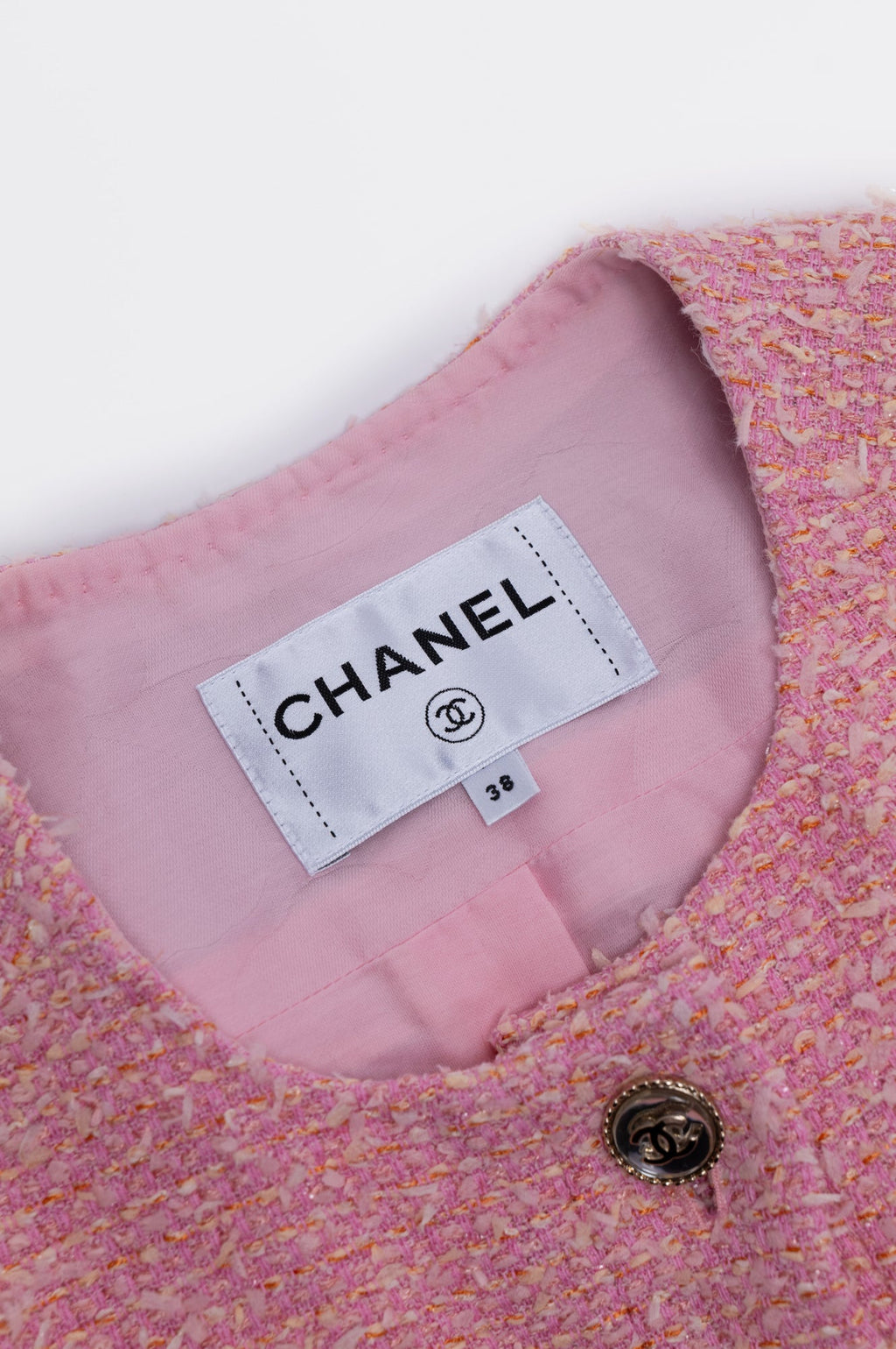 Chanel 2021S Pink Fantasy Tweed Vest Size 38/M