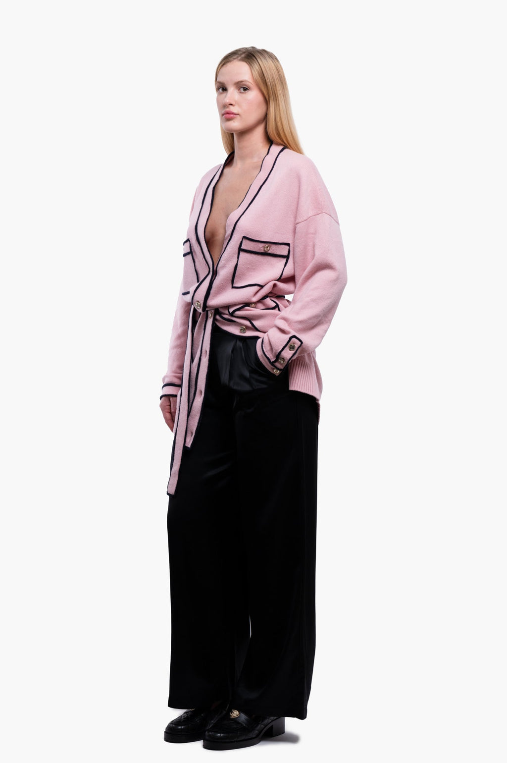 Chanel 2021S Pink Cashmere Cardigan Size M/38