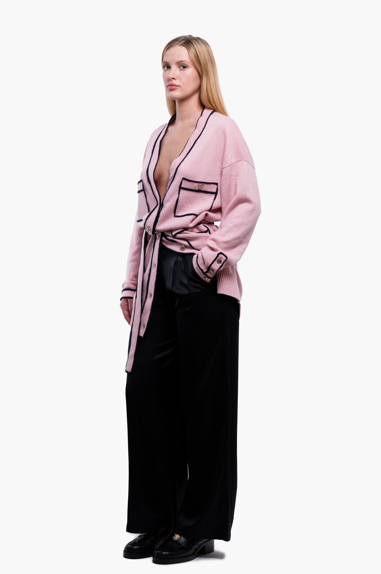 Chanel 2021S Pink Cashmere Cardigan Size M/38