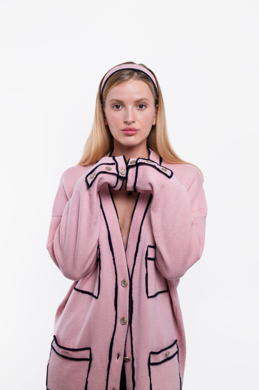 Chanel 2021S Pink Cashmere Cardigan Size M/38