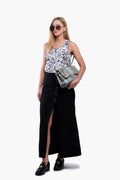 Chanel 2021A Black Maxi Wool Skirt Size 36