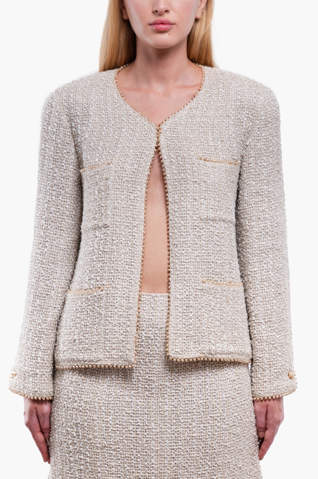 Chanel 1999 Vintage Gold Evening Jacket Size M/38