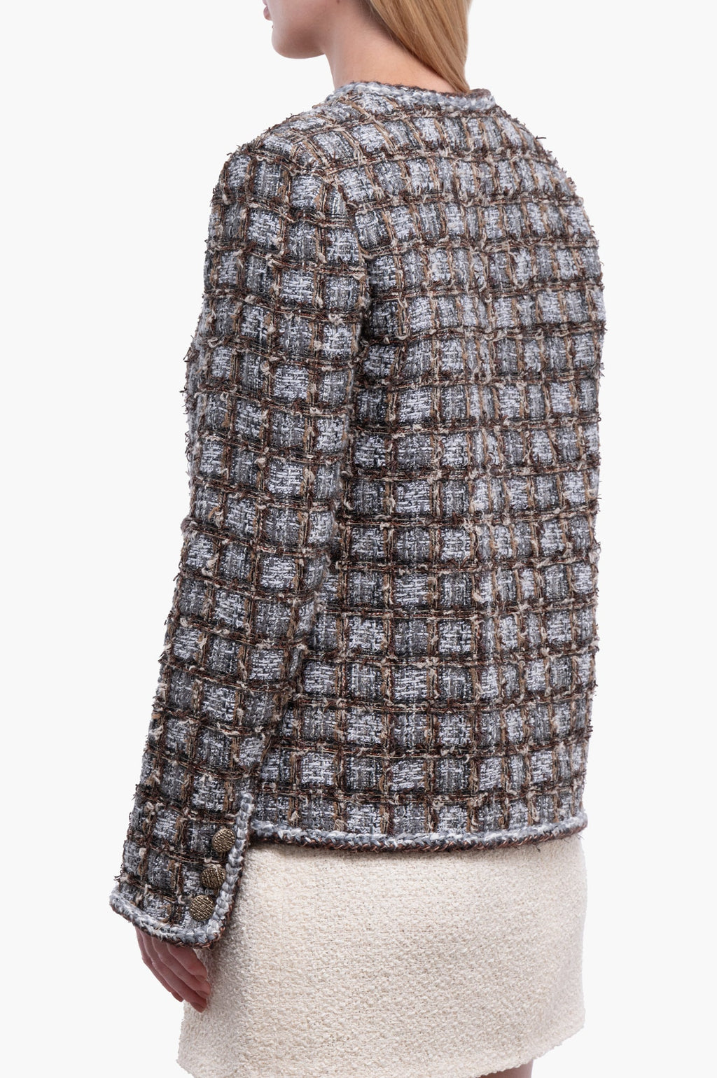 Chanel 2018 Tweed Collarless Jacket Size M/38
