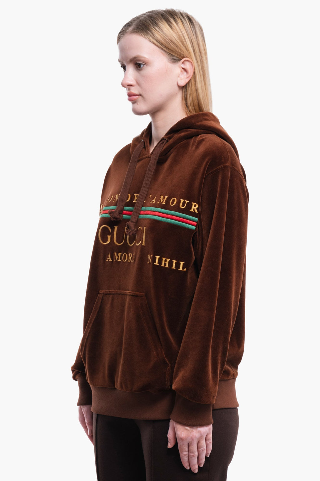 Gucci 2019 Web Accent Hoodie in Brown Size XS
