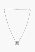 Hermes White/Silver Pop H Pendant Necklace