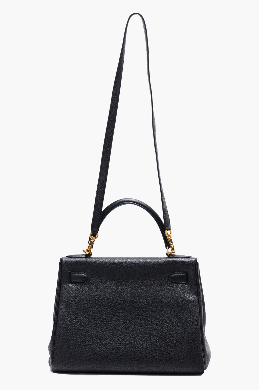 Hermes 2015 Kelly 28 Black Togo Leather Handbag