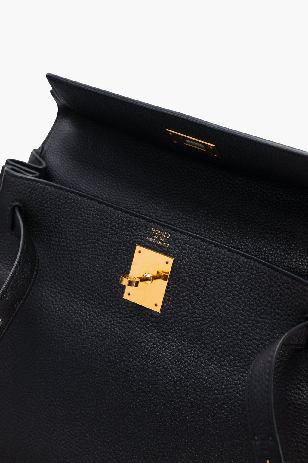 Hermes 2015 Kelly 28 Black Togo Leather Handbag