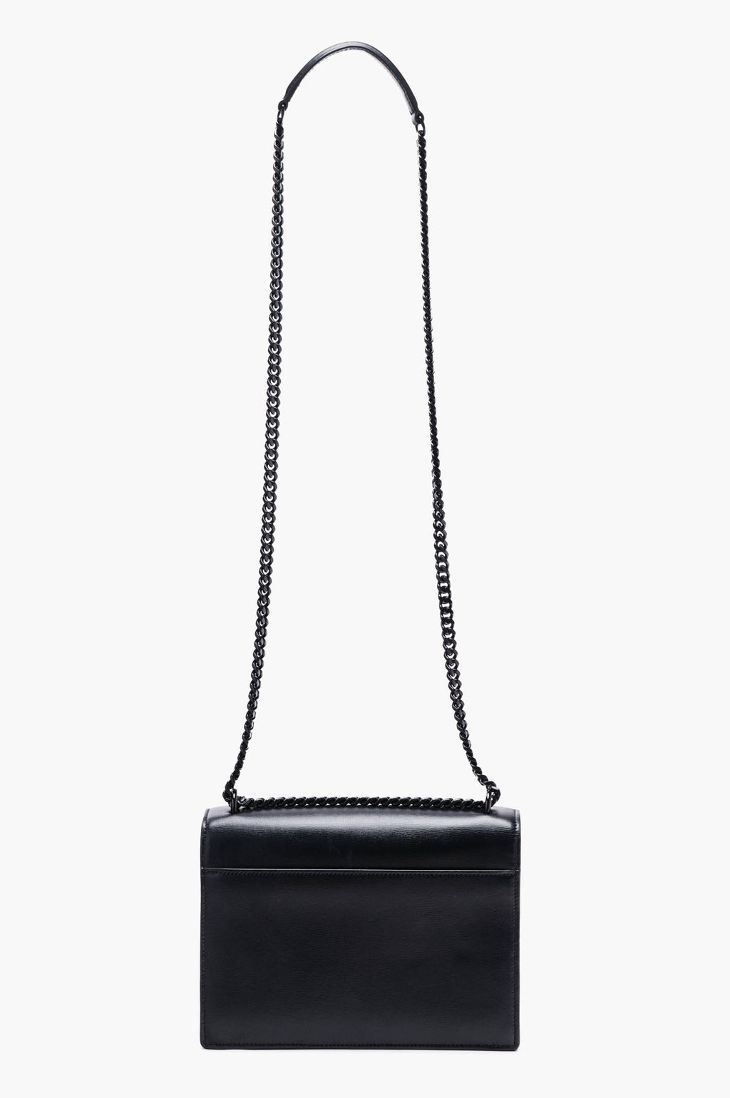 Saint Laurent Black Soft Calfskin Sunset Crossbody Chain Bag
