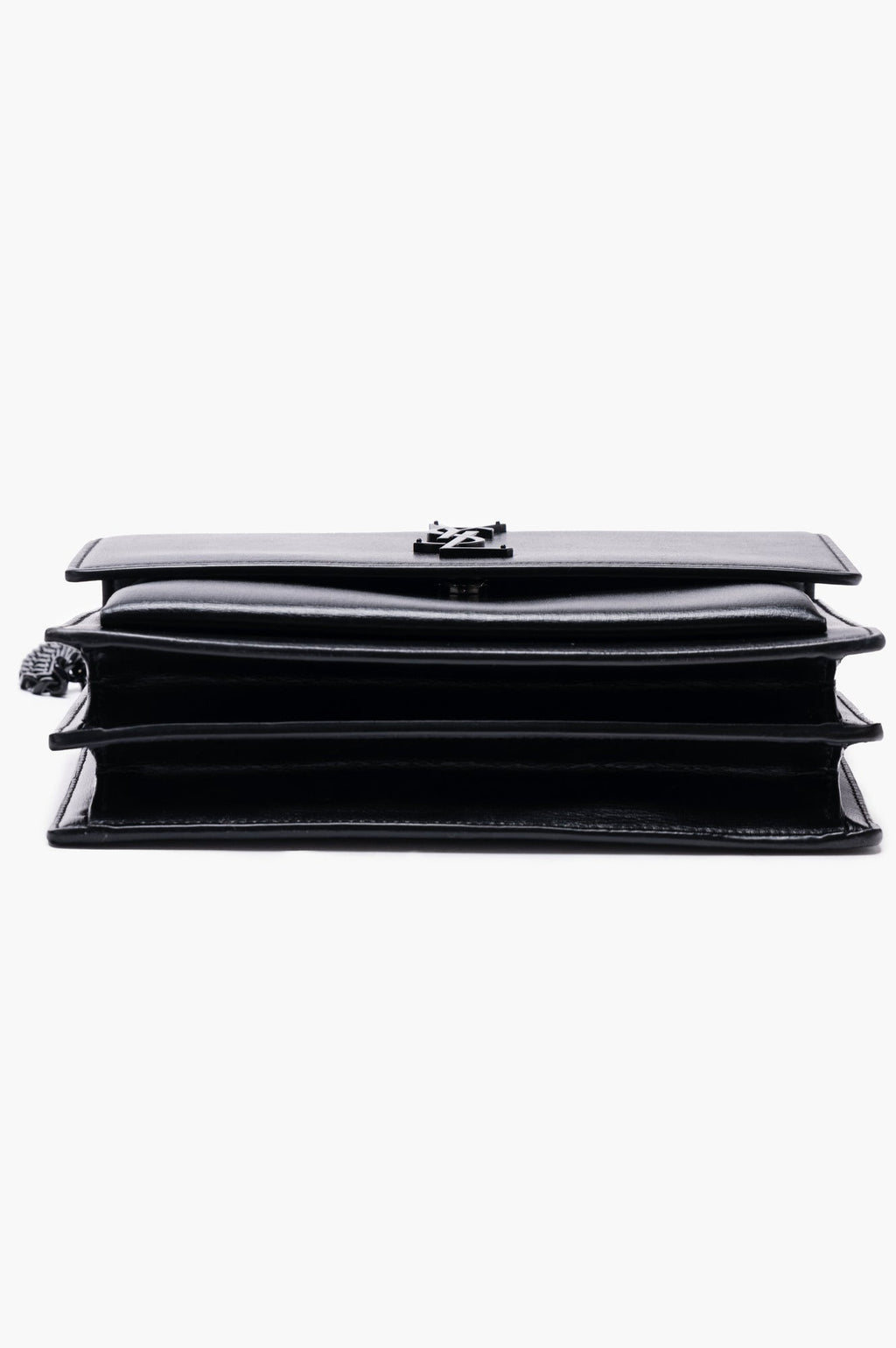 Saint Laurent Black Soft Calfskin Sunset Crossbody Chain Bag