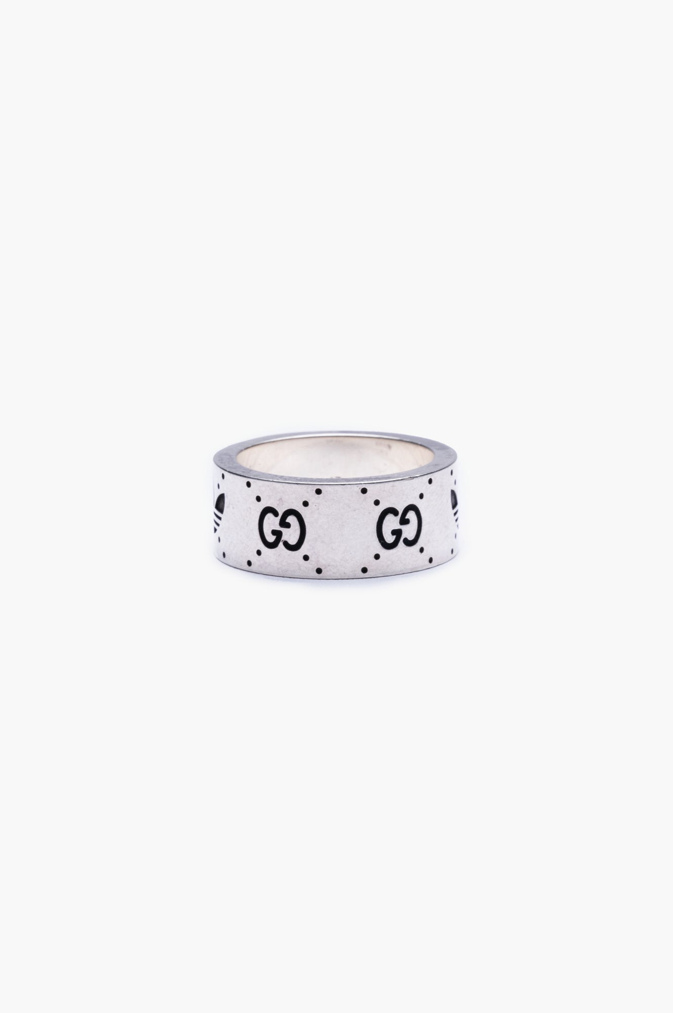 Gucci x Adidas Silver Logo Ring Size 9 Mens